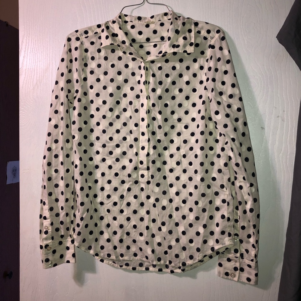 J.Crew Polka Dot Button Down Top